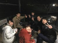 雨の中の花見(?)